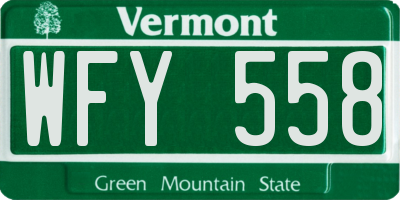 VT license plate WFY558