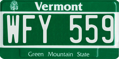 VT license plate WFY559