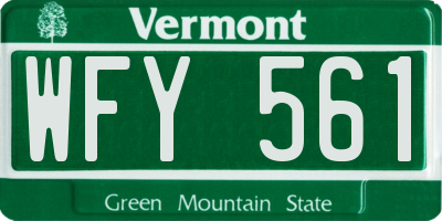VT license plate WFY561
