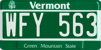 VT license plate WFY563