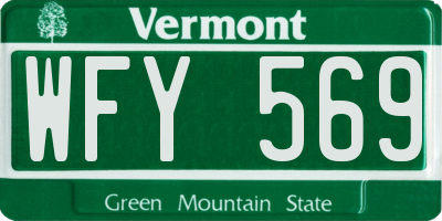 VT license plate WFY569