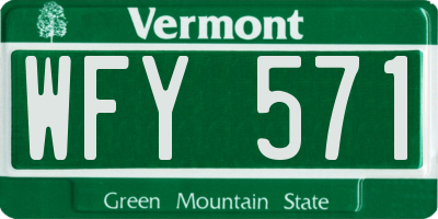 VT license plate WFY571