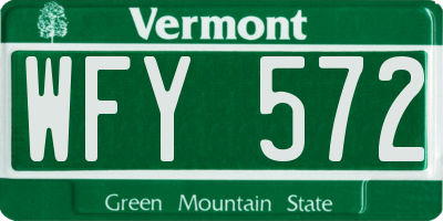 VT license plate WFY572