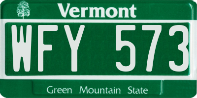 VT license plate WFY573