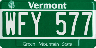 VT license plate WFY577