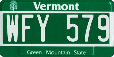 VT license plate WFY579