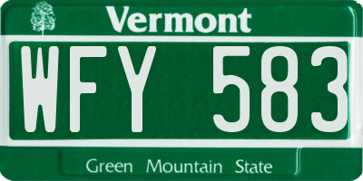 VT license plate WFY583