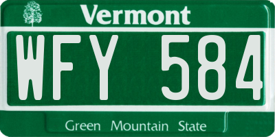 VT license plate WFY584