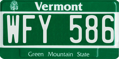 VT license plate WFY586