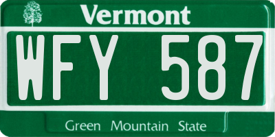 VT license plate WFY587
