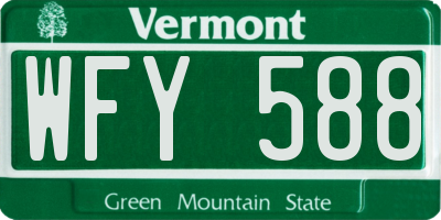 VT license plate WFY588