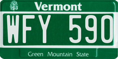 VT license plate WFY590