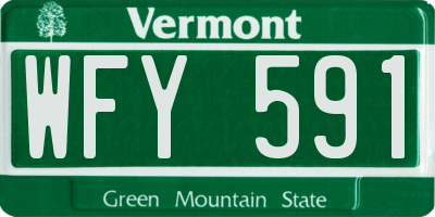 VT license plate WFY591