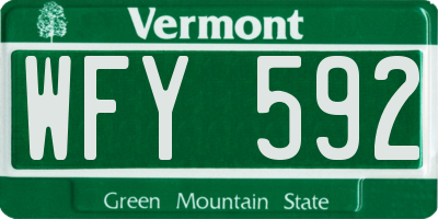 VT license plate WFY592