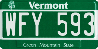 VT license plate WFY593
