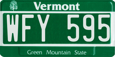 VT license plate WFY595