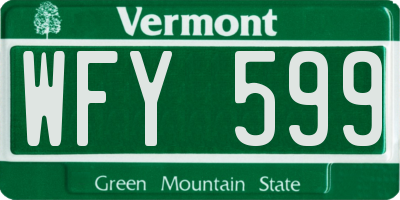 VT license plate WFY599