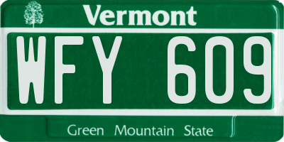 VT license plate WFY609