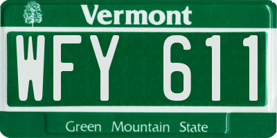 VT license plate WFY611