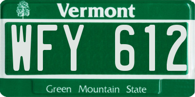 VT license plate WFY612