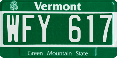 VT license plate WFY617