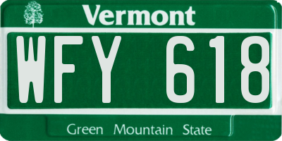 VT license plate WFY618
