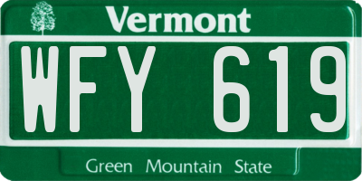 VT license plate WFY619