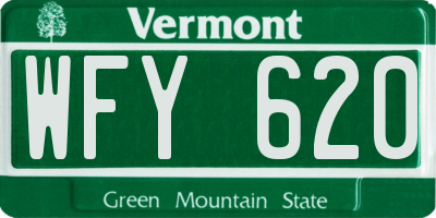 VT license plate WFY620