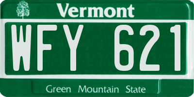 VT license plate WFY621