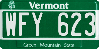 VT license plate WFY623