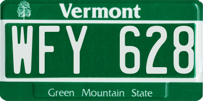 VT license plate WFY628