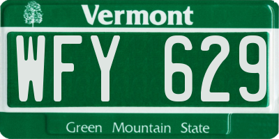 VT license plate WFY629