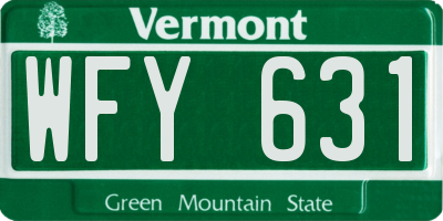 VT license plate WFY631