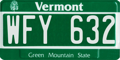 VT license plate WFY632