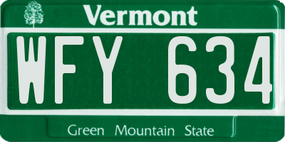 VT license plate WFY634