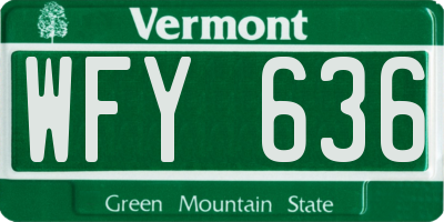 VT license plate WFY636
