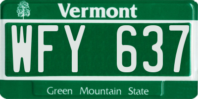 VT license plate WFY637