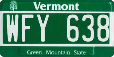 VT license plate WFY638