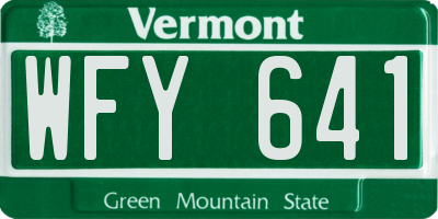 VT license plate WFY641