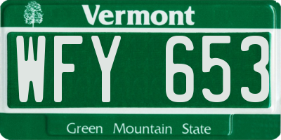 VT license plate WFY653