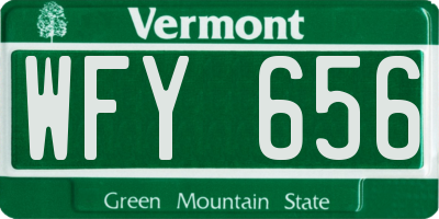 VT license plate WFY656