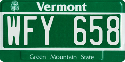 VT license plate WFY658
