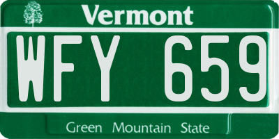 VT license plate WFY659