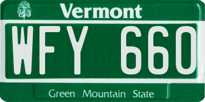 VT license plate WFY660