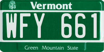 VT license plate WFY661