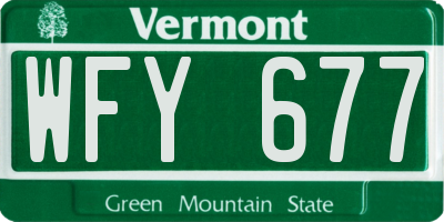 VT license plate WFY677
