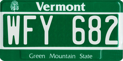VT license plate WFY682