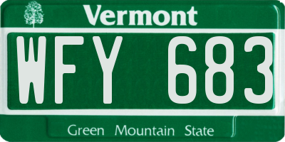VT license plate WFY683