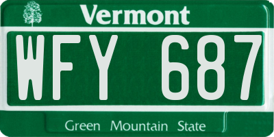 VT license plate WFY687