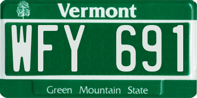 VT license plate WFY691
